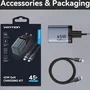 Vention Cargador de Pared GaN TZ-FCDH0-EU 2xUSB-C + Cable USB-C 45W Gris Antracita